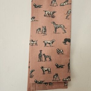 NWT World Market Pink Dog Kitchen Tea Towel Dalmation Great Dane